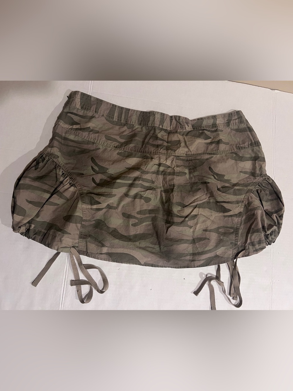 Wild Fable Camo Mini Skirt Drawstring Hem and Detail Grunge Festival Outfit L - Picture 2 of 11
